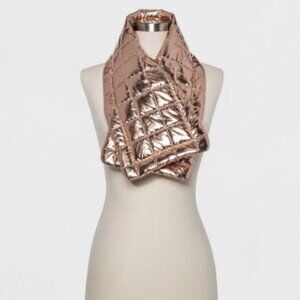 NWT Wild Fable Rose Gold Metallic Puffer Scarf